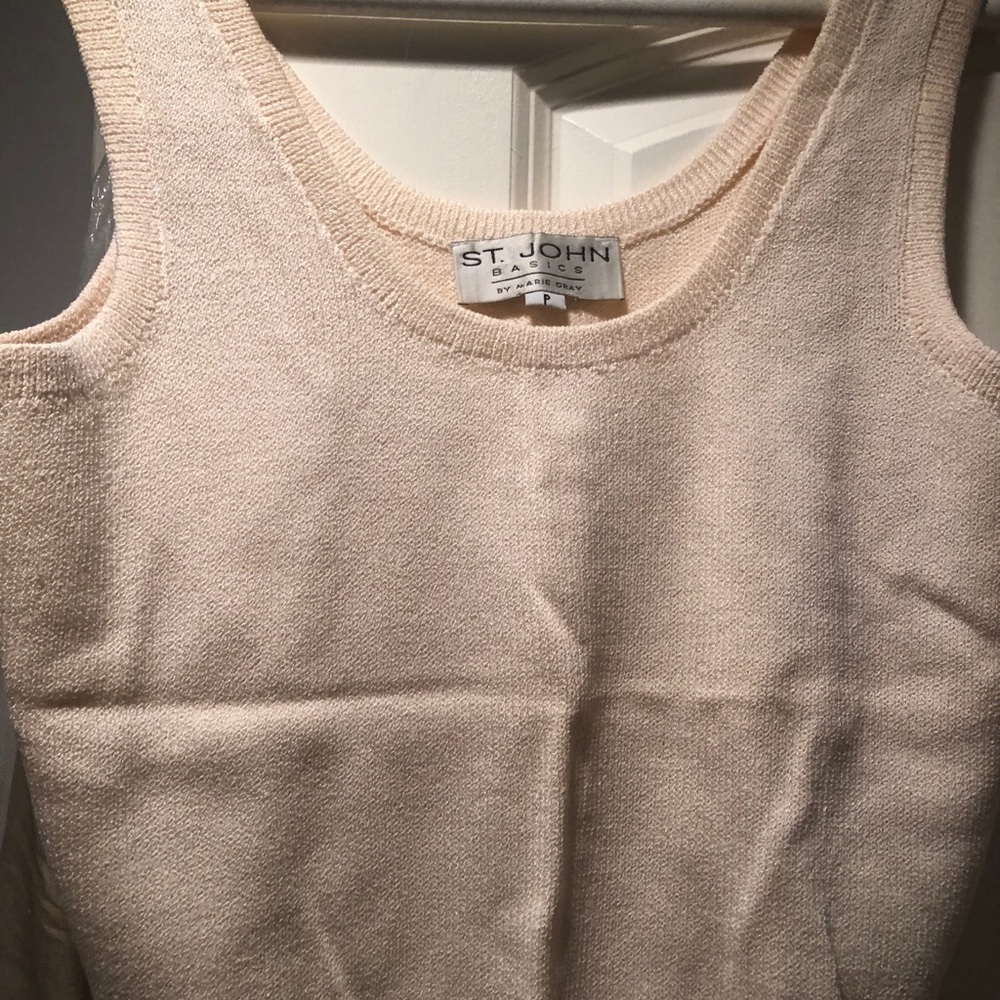 St John knit cream cropped tank